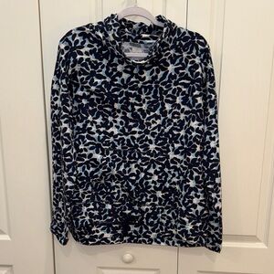 NIC+ZOE Navy, Light Blue and White Floral Pullover